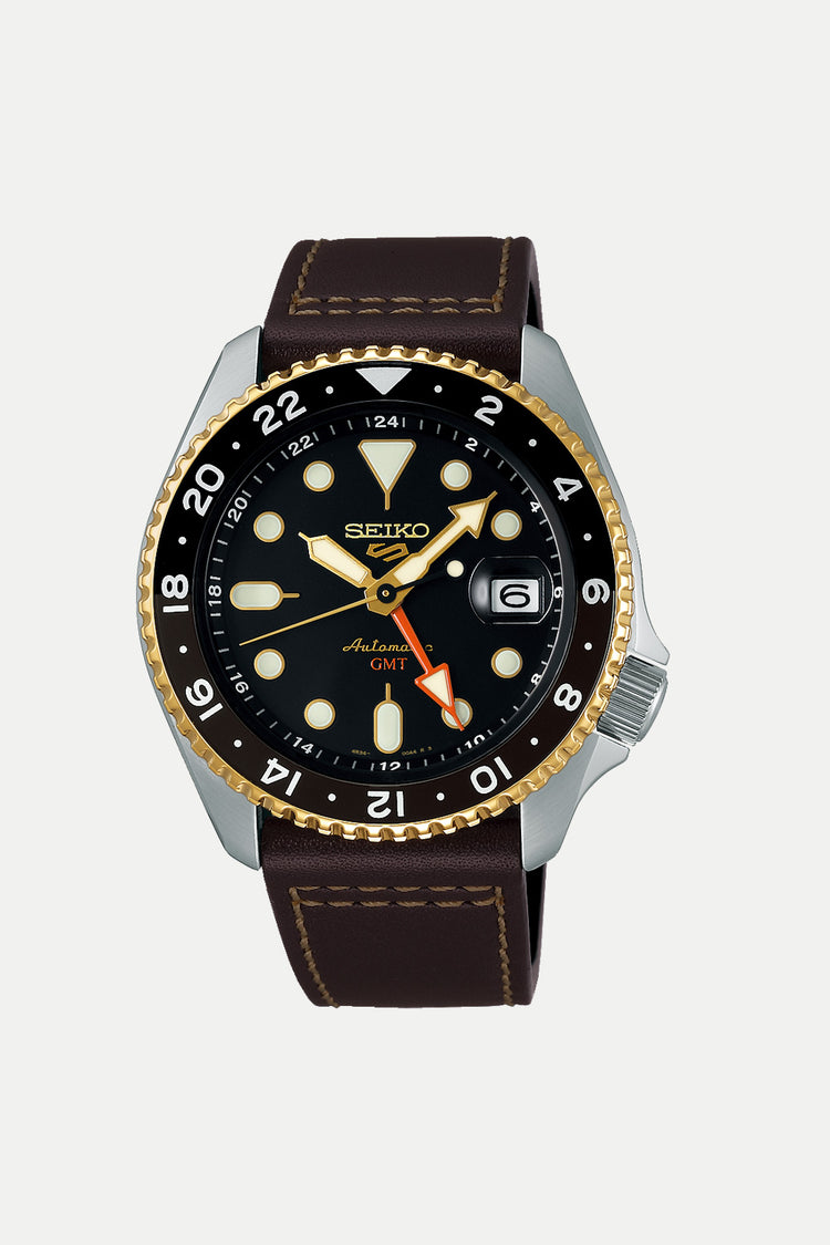 Seiko 5 Sports SSK036 Automatic GMT with Leather Strap