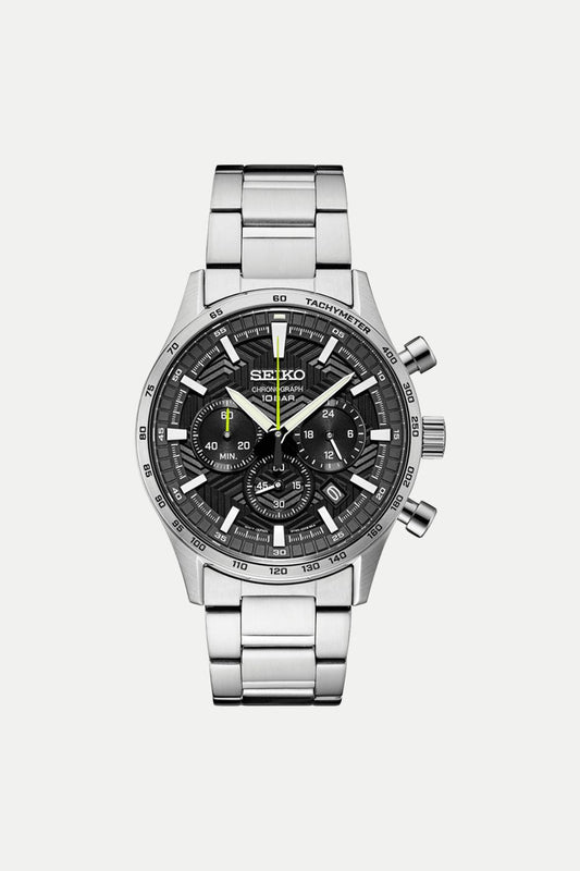 Seiko Essentials Quartz Chronograph Black Dial SSB413