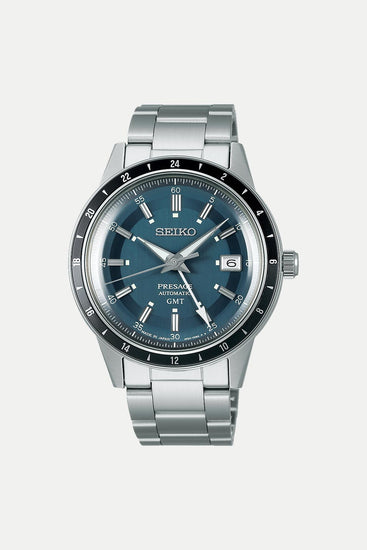 Seiko Presage Style 60s GMT 'Petrol Blue' Blue Dial SSK009J1 by 1881