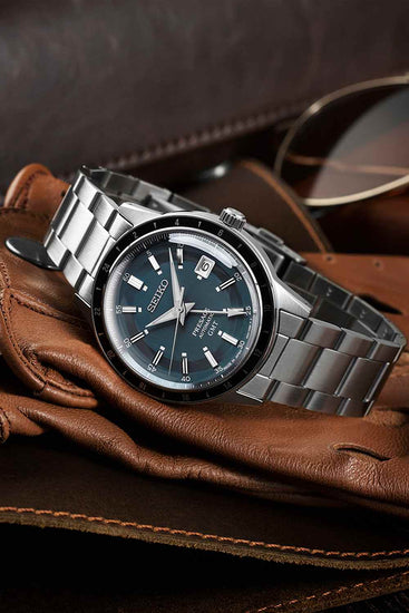 Seiko Presage Style 60s GMT 'Petrol Blue' Blue Dial SSK009J1 by 1881 ca