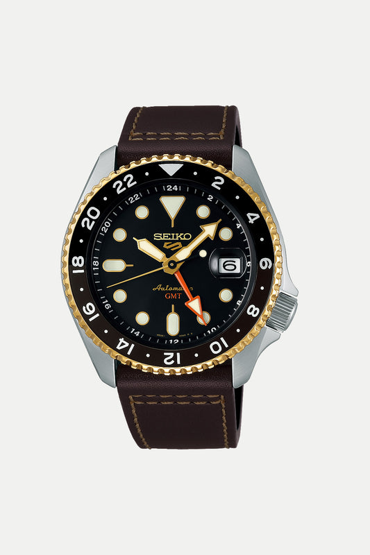 Seiko 5 Sports SSK036 Automatic GMT with Leather Strap